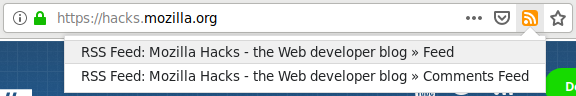 RSS extension screenshot