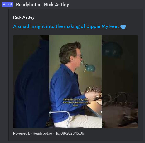 Screenshot of a YouTube video notification in Discord from Readybot.io