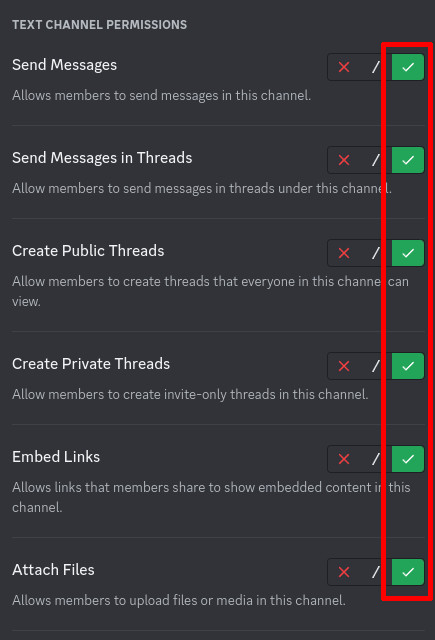 Discord settings screenshot